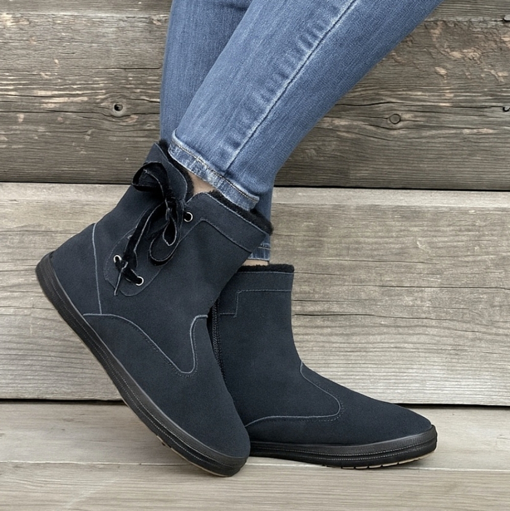 Keds NEW Sunny Side Cozy Suede Shearling-Lined Cabincore Ankle Boots 9M - Picture 1 of 16